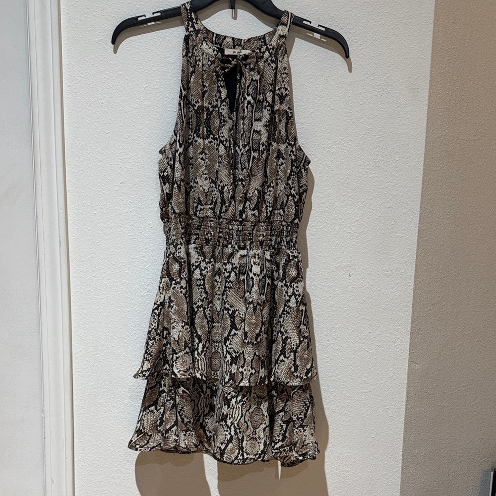 Miami Snake Print Dress - Black and Brown
